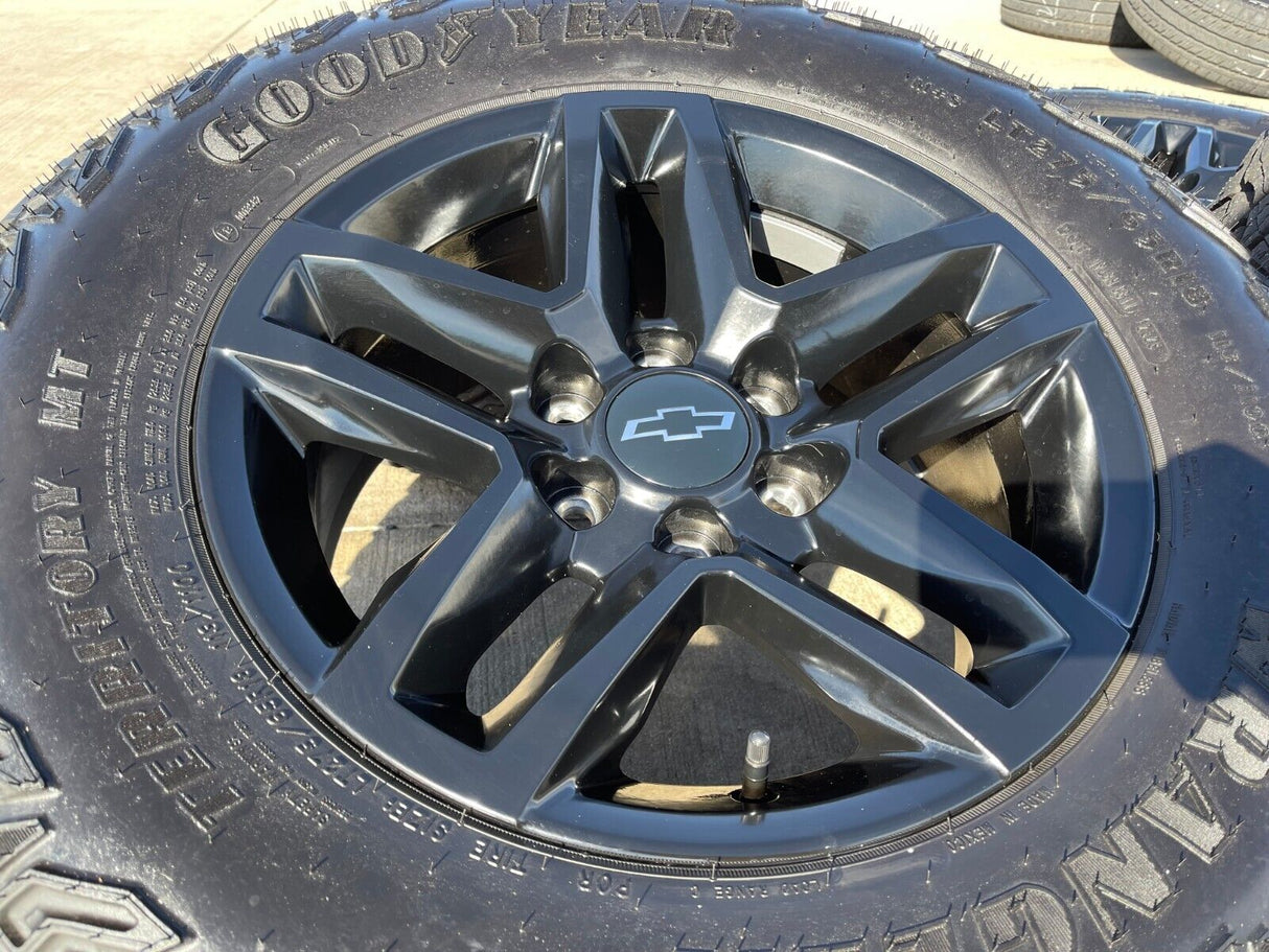 18" Chevy Silverado Tahoe ZR2 black OEM 5911 wheels rims 2024 2025 2026 NEW Texas Truck Tire