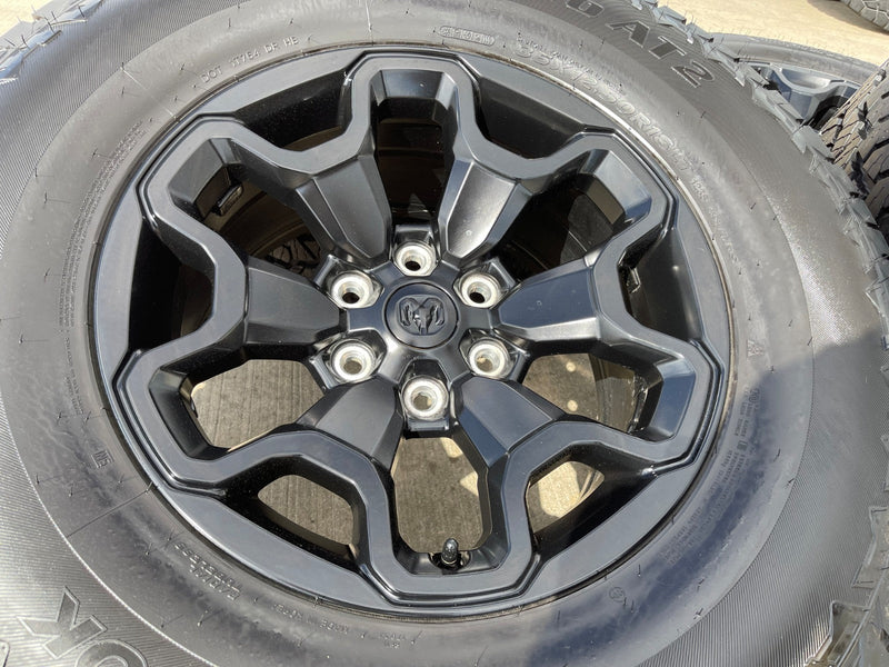 18" Dodge Ram 1500 TRX RHO Black OEM 66002 wheels rims HANKOOK A/T2 35" Texas Truck Tire