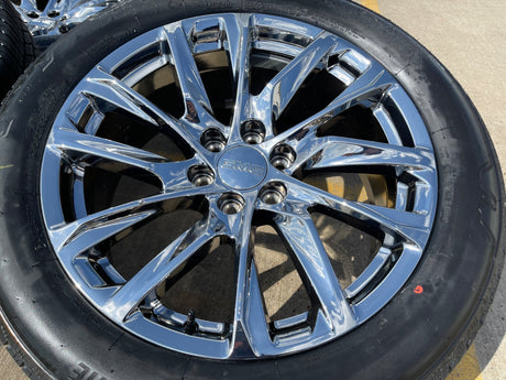 22" GMC Yukon Sierra Escalade OEM 95027 4875 wheels rims CHROME 2025 2026 NEW Texas Truck Tire