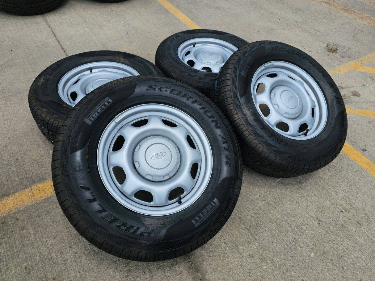 17" Ford F-150 OEM rims wheels 3857 tires steel 2023 2024 2025 PIRELLI A/T NEW Texas Truck Tire