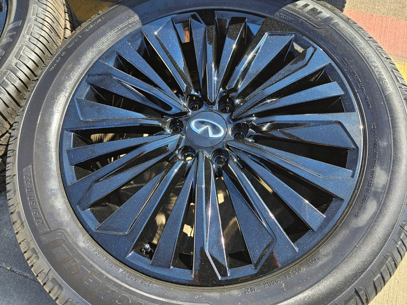 22" Infiniti QX80 QX56 Nissan Titan Armada OEM 94236 wheels rims MIHCELIN NEW Texas Truck Tire