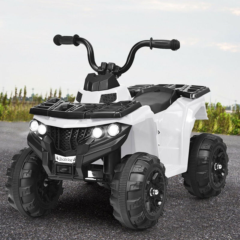 Premium 6V White Electric Ride on ATV for Kids - Powered by Battery