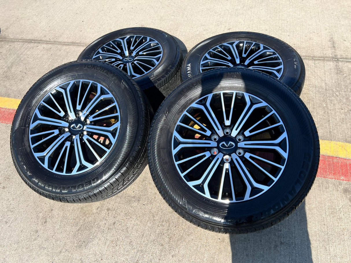 20" Nissan Titan PRO-4X Armada OEM wheels rims tires black 2023 2024 2025 2026 Texas Truck Tire