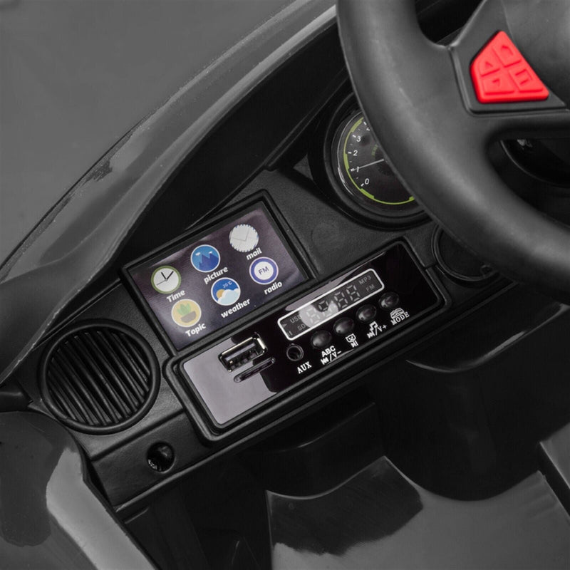 Electric Ride-On Car for Kids with Remote Control and LED Lights - Black