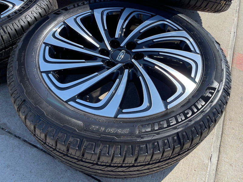 22" Lincoln Navigator OEM 10666 rims wheels BLACK LABEL 2025 2026 NEW Texas Truck Tire