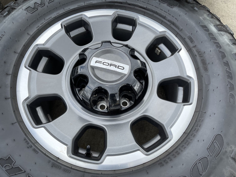 18" Ford F-250 F-350 OEM TREMOR rims wheels 10482 tires 35" DURATRAC R/T Texas Truck Tire