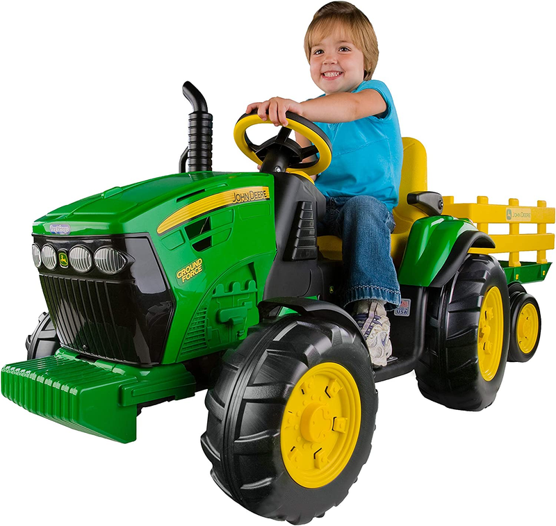 John Deere Ground Force Tractor and Trailer Set