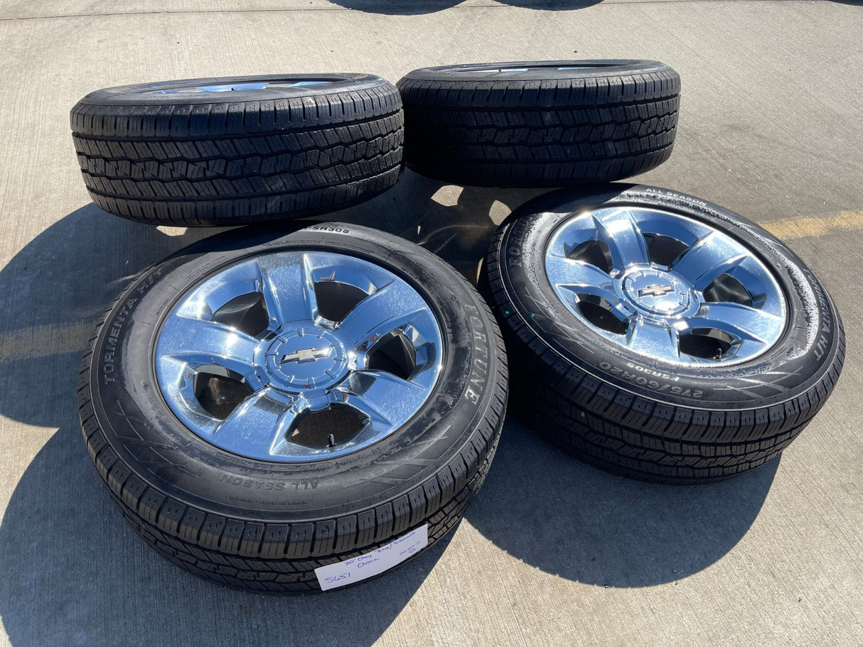 20" Chevy Silverado Tahoe OEM wheels rims 5651 CHROME DISCOUNTED Texas Truck Tire