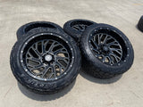 22x12 XTREME FORCE XF- 8 Chevy Silverado Ford F-150 RAM wheels rims 6x139 6x135 Texas Truck Tire