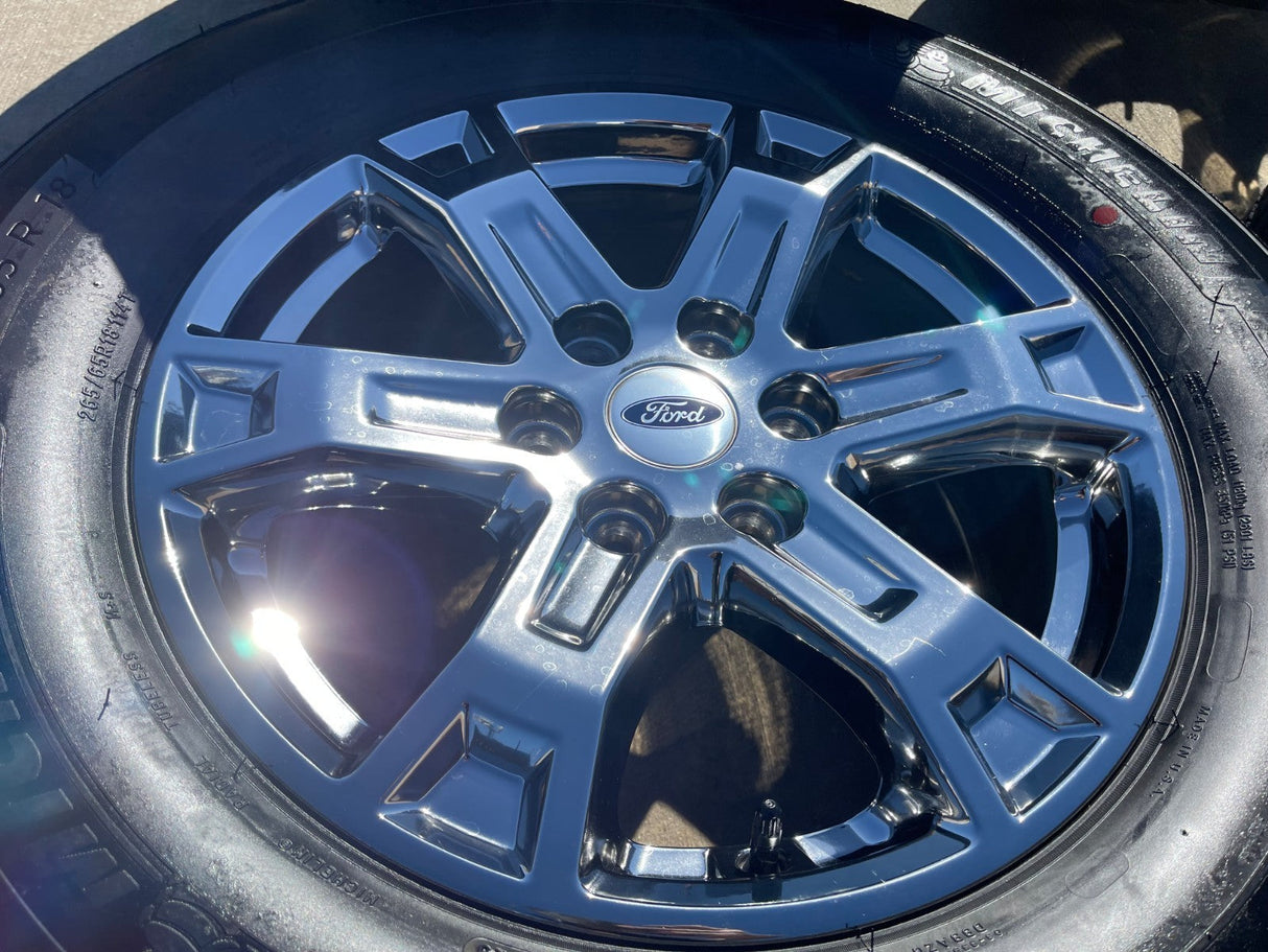 18" Ford F-150 Expedition OEM 10343 chrome rims wheels 2024 2025 2026 MICHELIN Texas Truck Tire