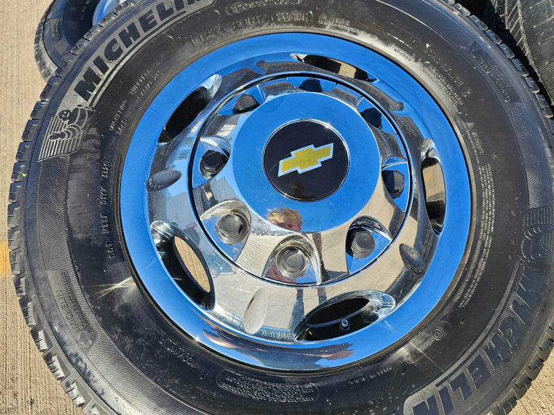 17" Chevy Silverado GMC Sierra 3500 Dually simulator rims wheels OEM 8094 tires Texas Truck Tire