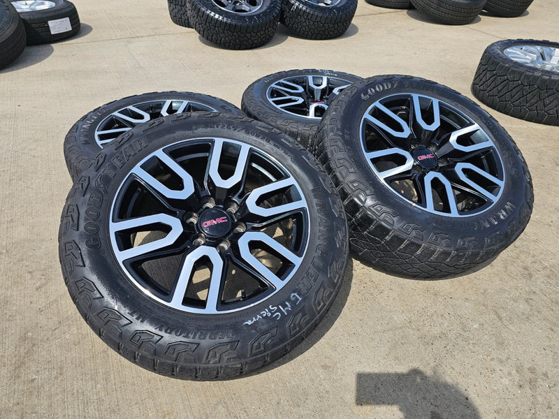 20" GMC Sierra Yukon AT4X Silverado OEM 5914 wheels rims TERRITORY M/T Texas Truck Tire