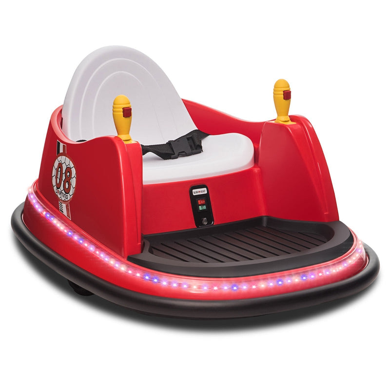6V Kids Ride-On Bumper Car with Remote Control, 360° Spin and Flashing Lights for Toddlers