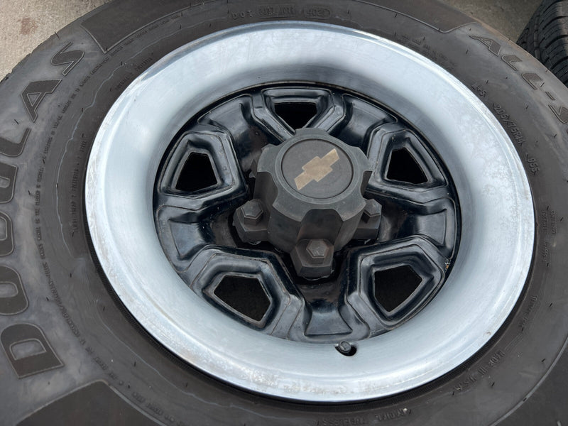 14" Chevy C1500 Blazer Old School Chevy wheels rims GMC tires 5x120 5x4.75 Texas Truck Tire