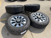 20" Chevy Silverado GMC Sierra AT4 2500 3500 OEM 5960 5947 wheels rims NITRO 35" Texas Truck Tire