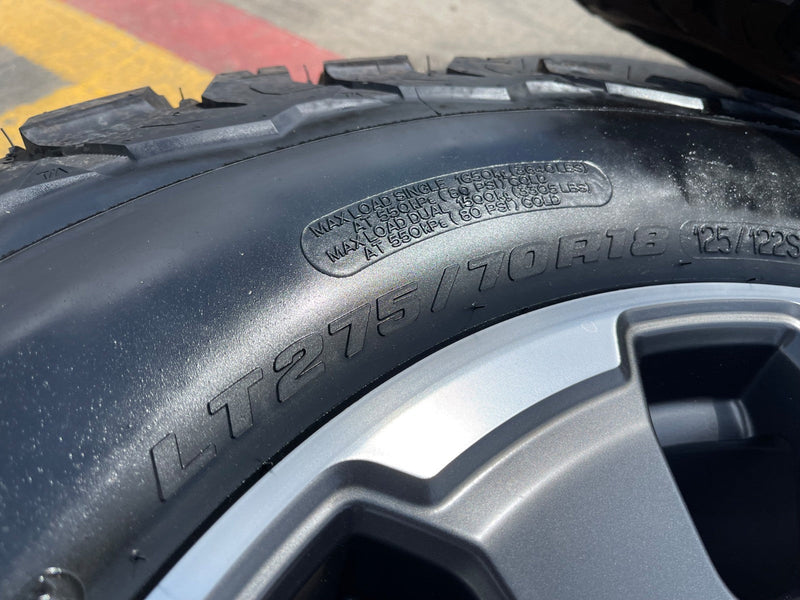 18" Ford F-250 F-350 OEM TREMOR rims wheels 10482 tires BFG KO3 A/T 33" NEW Texas Truck Tire