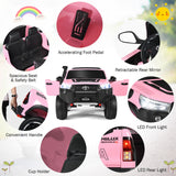 2-Seater Toyota Hilux Ride On Truck Car with Remote Control - Pink