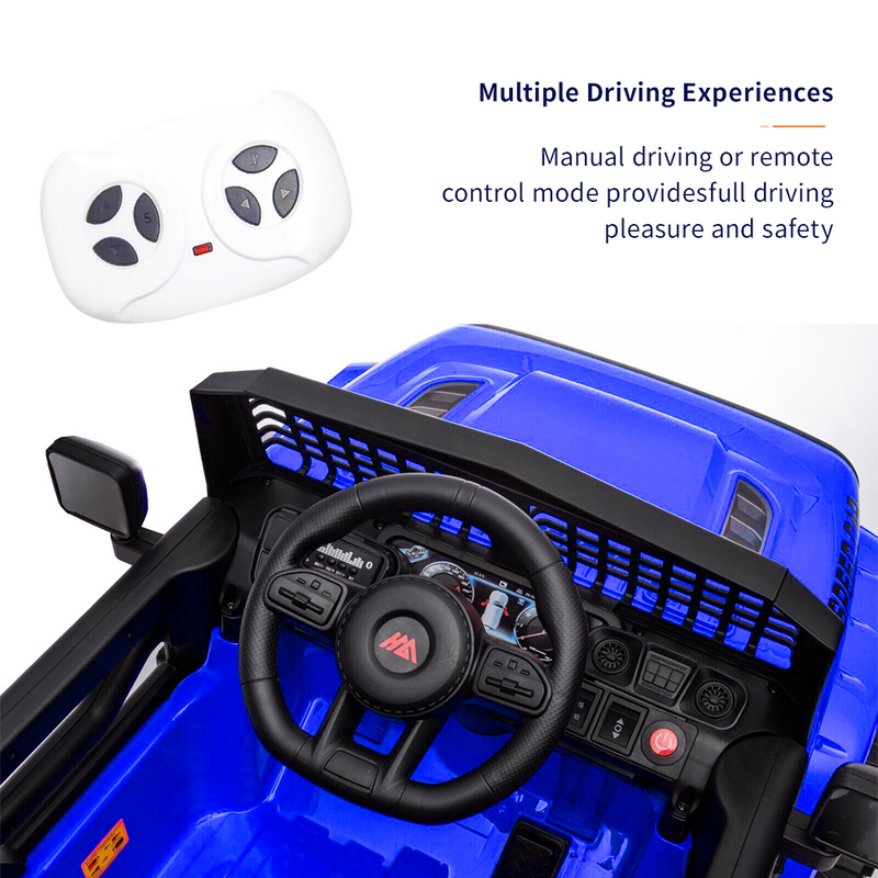 Blue Kids Electric Ride-On Car with Remote Control and MP3 Player