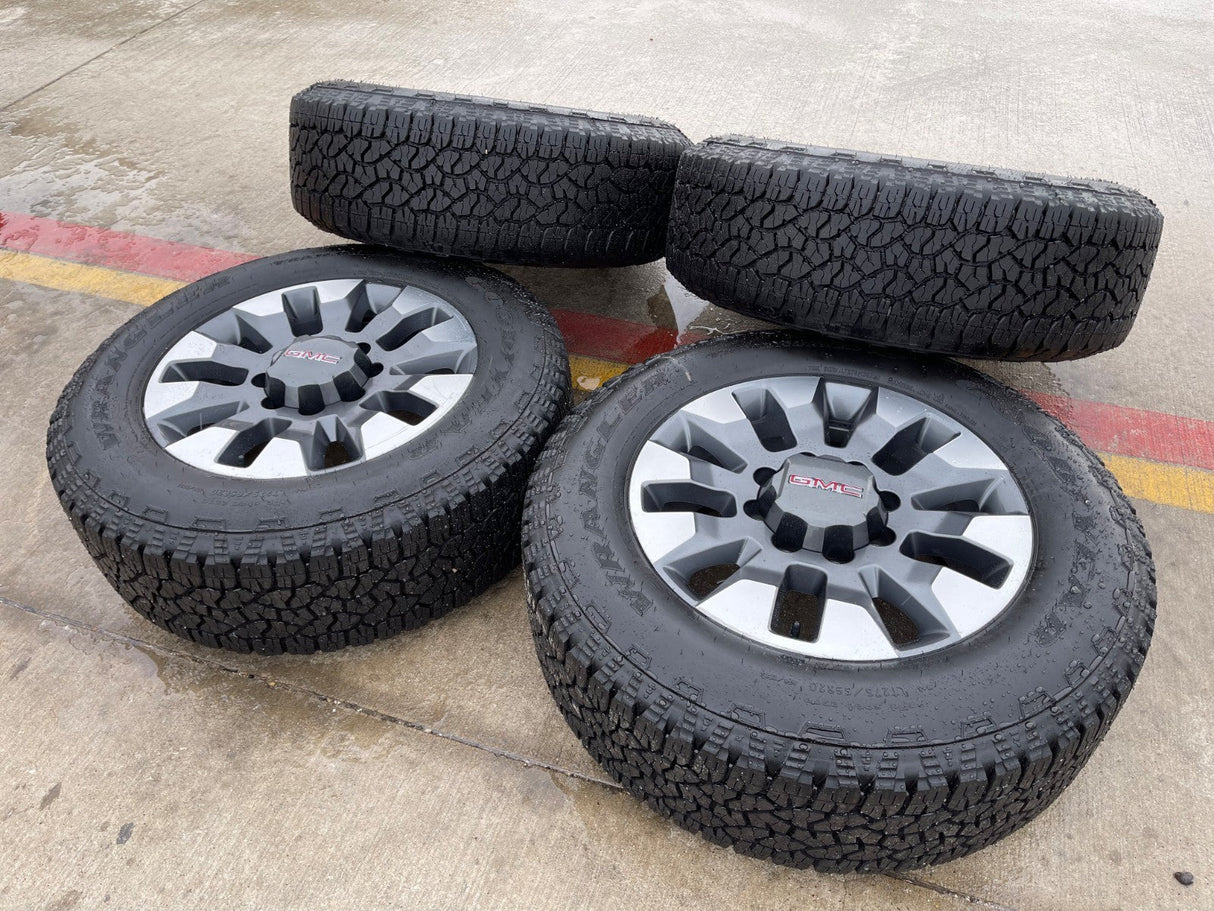 20" GMC Sierra AT4 Chevy Silverado 2500 3500 OEM 5960 5947 wheels rims GOODYEAR Texas Truck Tire