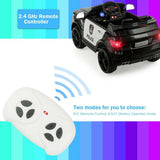 12V Electric Police Car for Kids with Rechargeable Battery, Music and Bluetooth Sounds