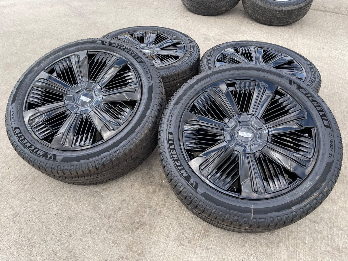 24" Cadillac Escalade IQ DEEP SPACE EV OEM wheels rims Hummer 2500 2025 2026 NEW Texas Truck Tire