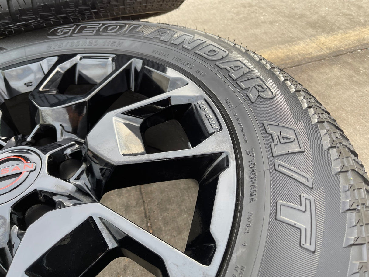 20" Nissan Titan PRO-4X Armada OEM wheels rims tires 2024 2025 2026 NEW Texas Truck Tire