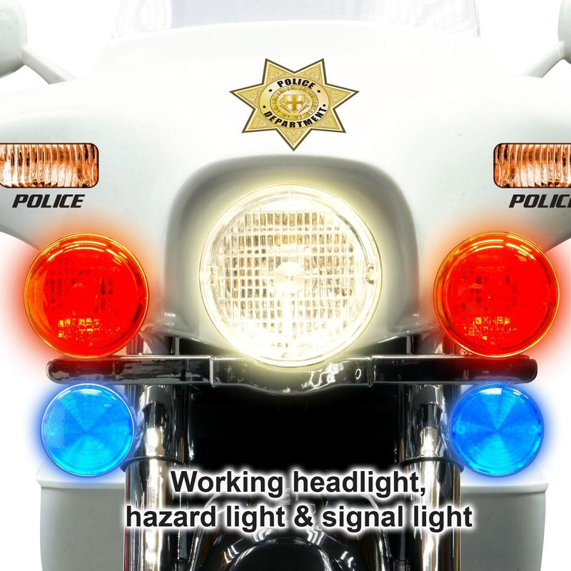 Children's Police Motorcycle Ride-On Toy Vehicle - Electric Motorbike for Boys and Girls 12V