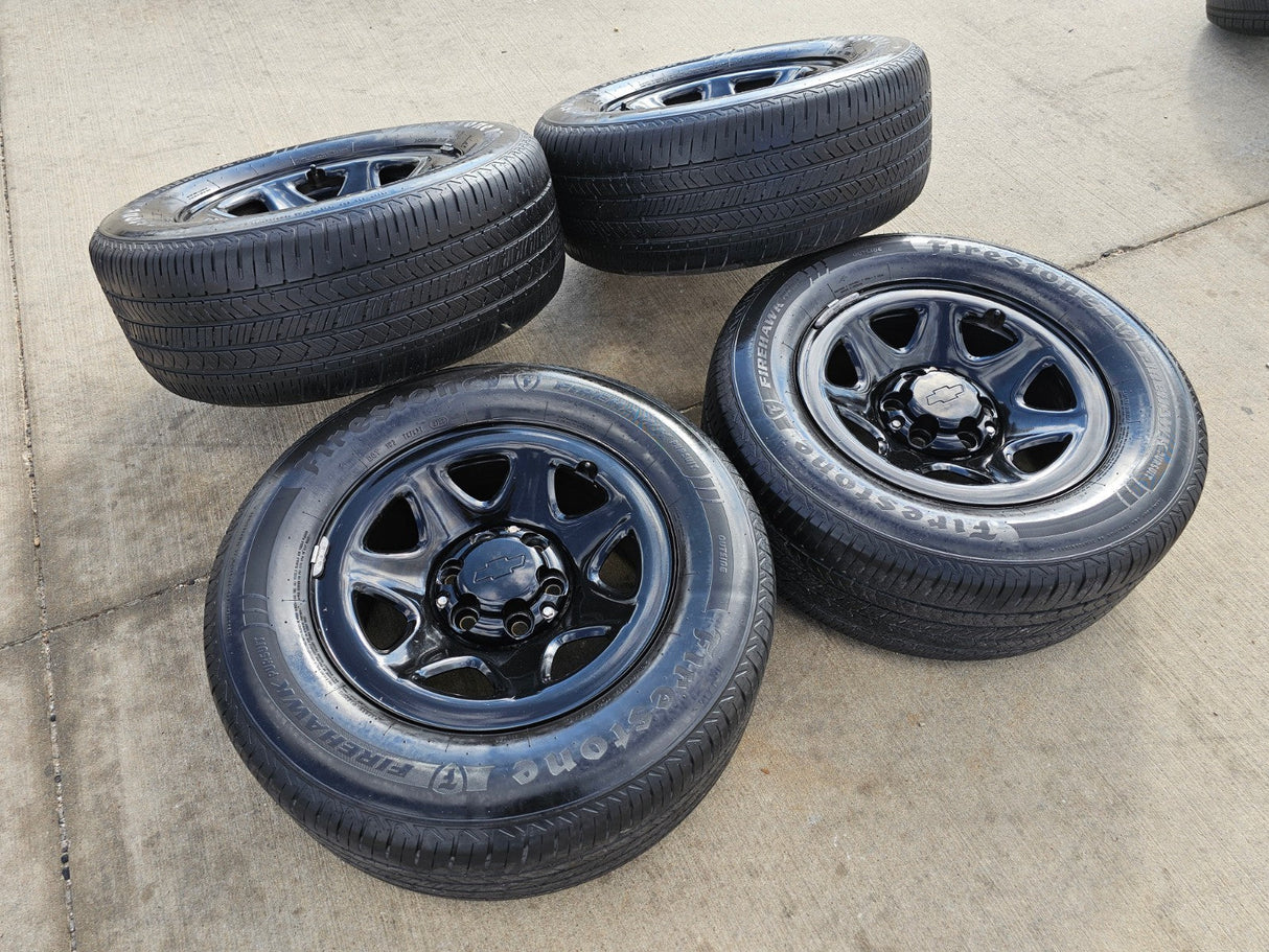 17" Chevy Tahoe PPV OEM Police Package 8111 wheels rims tires FIRESTONE Texas Truck Tire