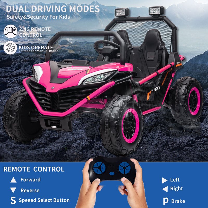24V Kids 2-Seater Electric Ride-On UTV Truck with 4WD and 320W Motor, Remote Control