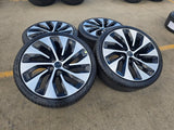 21" Lucid Air Grand Touring OEM 95542 95543 wheels rims black tires NEW Texas Truck Tire