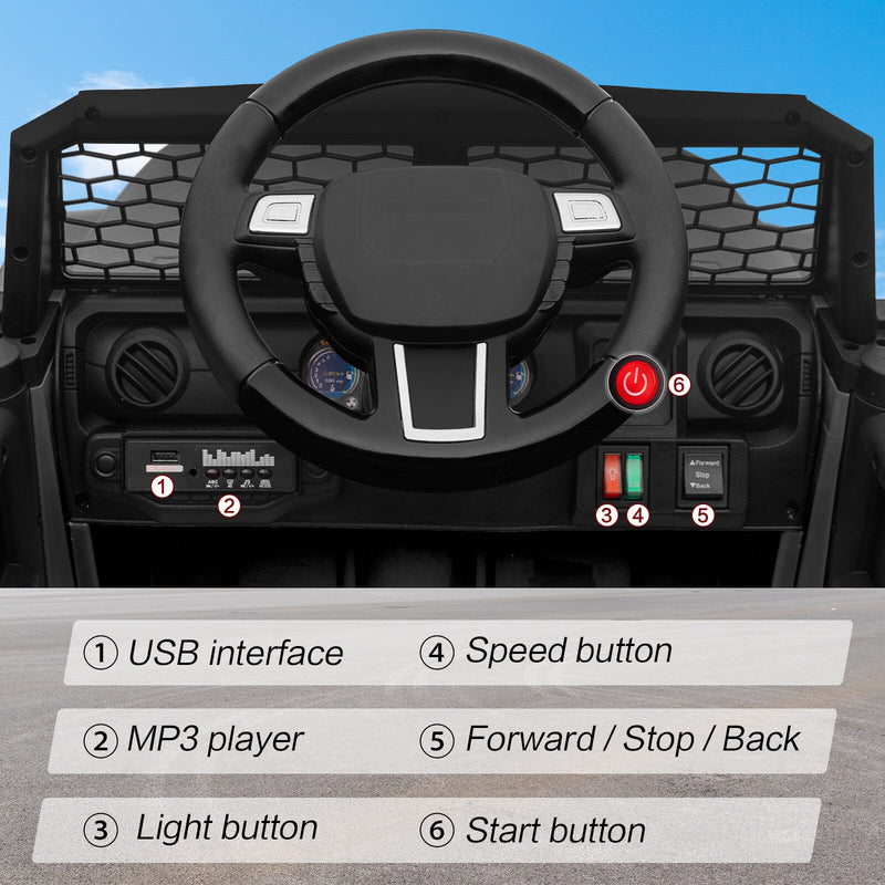 12V Kids Ride-On Truck with Remote Control, Power Wheels, and LED Lights