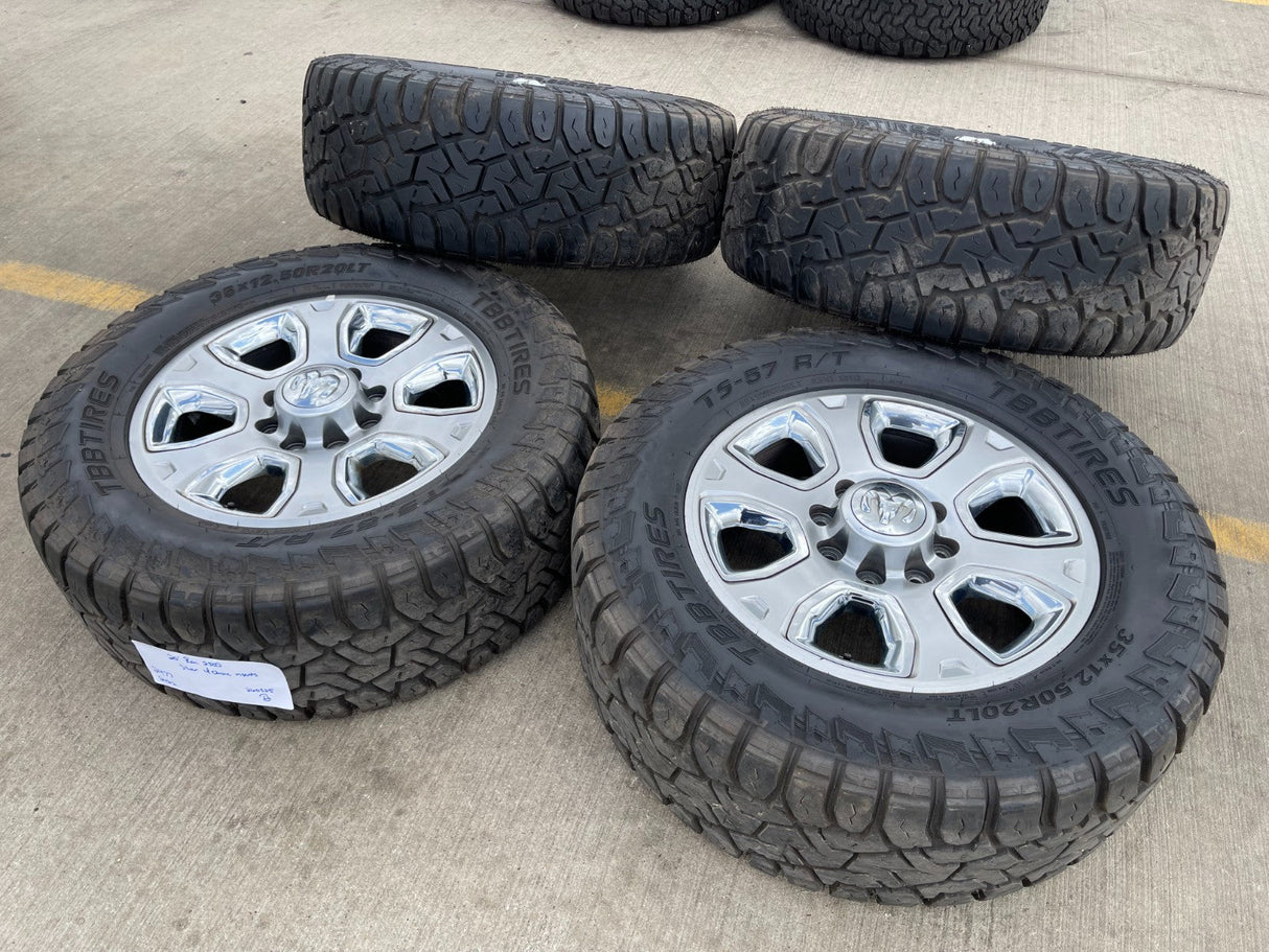 20" Dodge Ram 2500 3500 OEM 2477 CHROME wheels rims tires 35" Texas Truck Tire