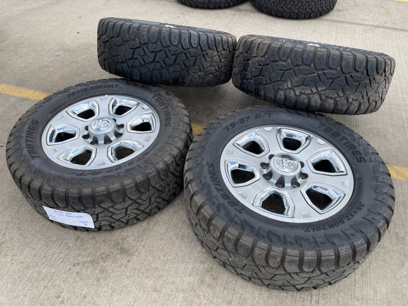 20" Dodge Ram 2500 3500 OEM 2477 CHROME wheels rims tires 35" Texas Truck Tire