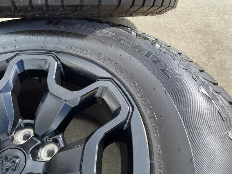 18" Dodge Ram 1500 TRX RHO Black OEM 66002 wheels rims HANKOOK A/T2 35" Texas Truck Tire
