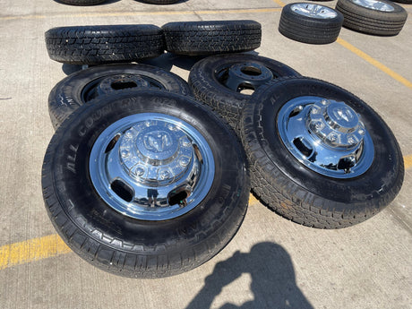 17" Dodge Ram 3500 Dually Laramie 8x200 wheels rims 2703 2704 OEM tires IRONMAN Texas Truck Tire