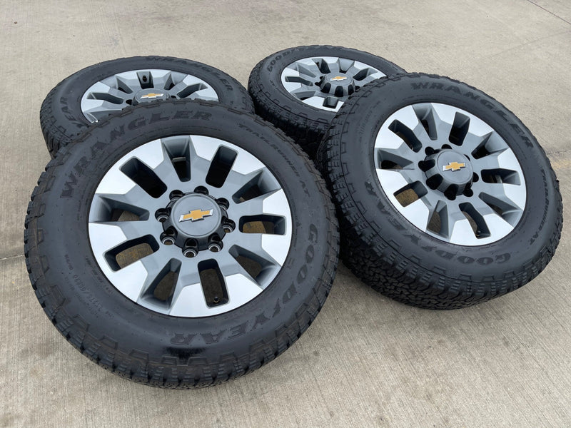 20" Chevy Silverado GMC Sierra AT4 2500 3500 OEM 5960 5947 wheels rims GOODYEAR Texas Truck Tire
