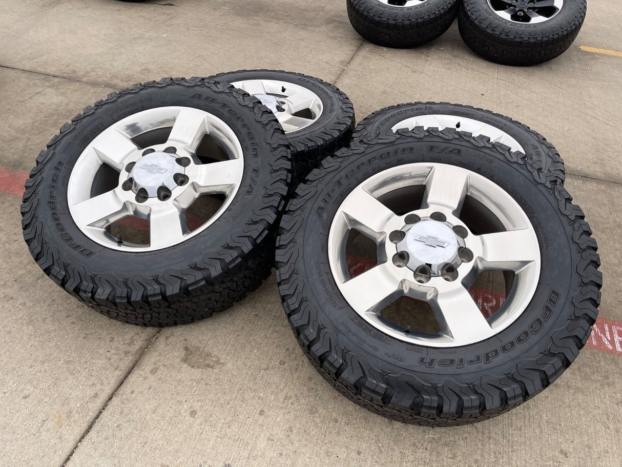 20" Chevy Silverado ZR2 GMC Sierra AT4X 2500 OEM 5771 5801 5826 wheels rims BFG Texas Truck Tire