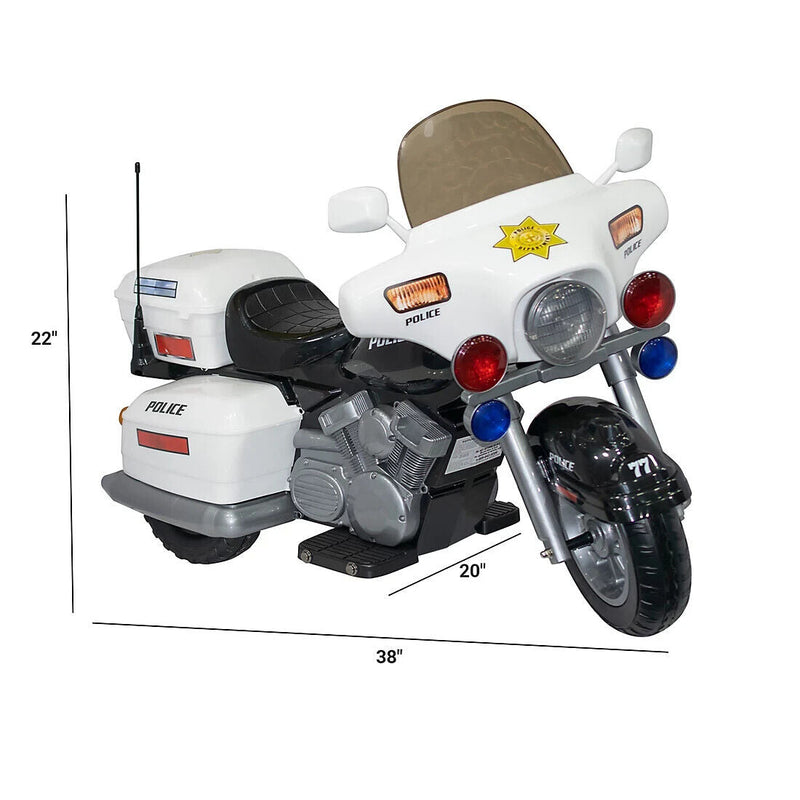 Kids Electric Police Motorbike Ride-On Toy for Boys and Girls - 12v Motorized Motorcycle Car