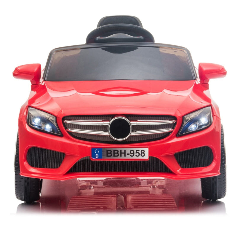 Electric Ride-On Car for Kids with Remote Control and LED Lights - Black