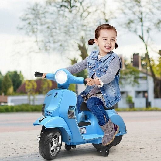 6V Kids Vespa Scooter Motorcycle for Toddlers in Dark Blue