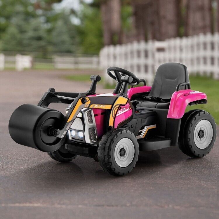 Remote Control Road Roller for Kids with Music and Lights - 12V Children's Ride-On Car