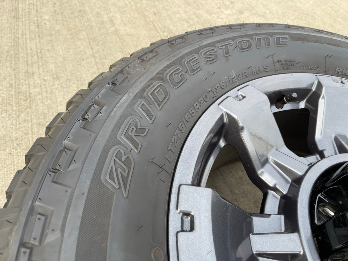 20" Ford F-250 F-350 OEM gray Lariat 10485 10296 wheels rims BRIDGESTONE A/T Texas Truck Tire