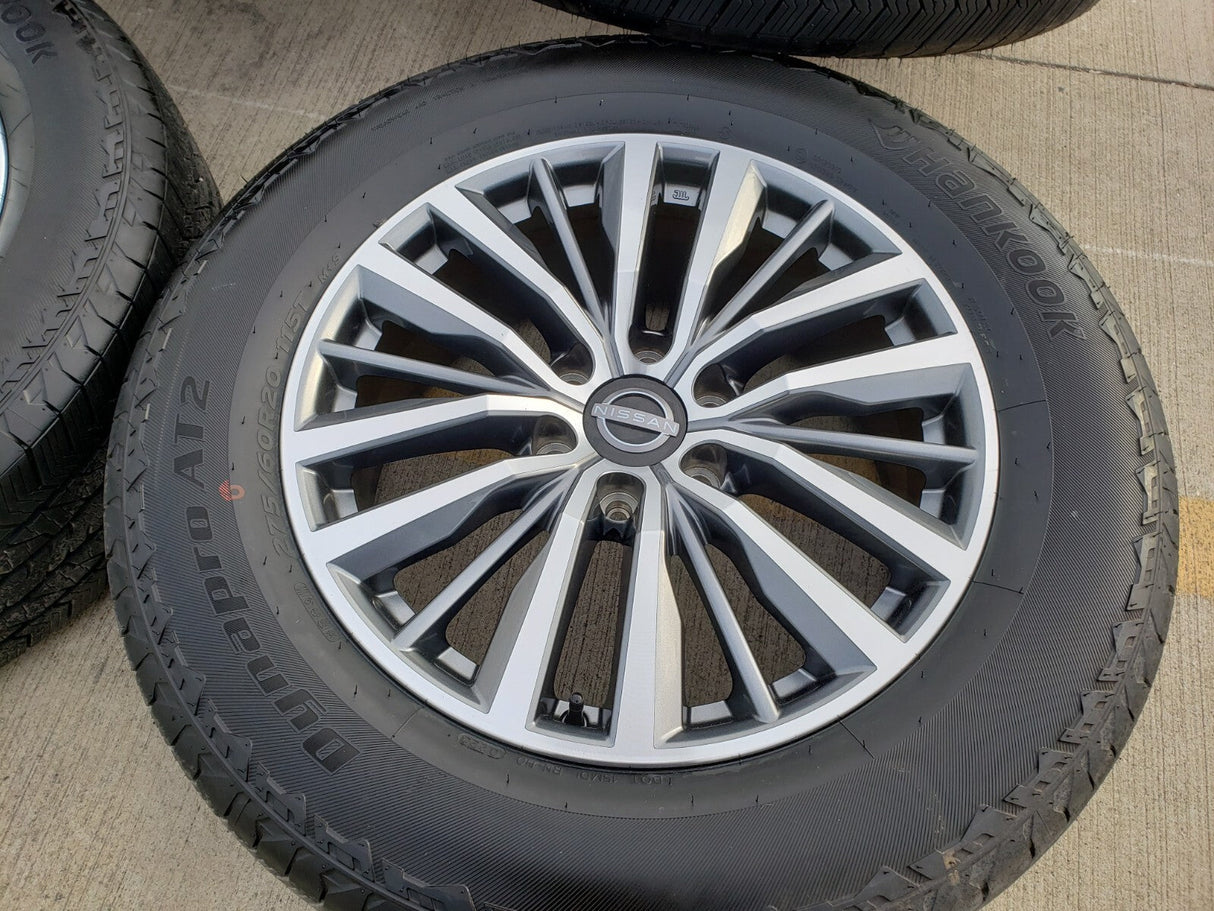 20" Nissan Titan Armada Infiniti QX80 OEM 62858 wheels rims 2023 2024 2025 2026 Texas Truck Tire