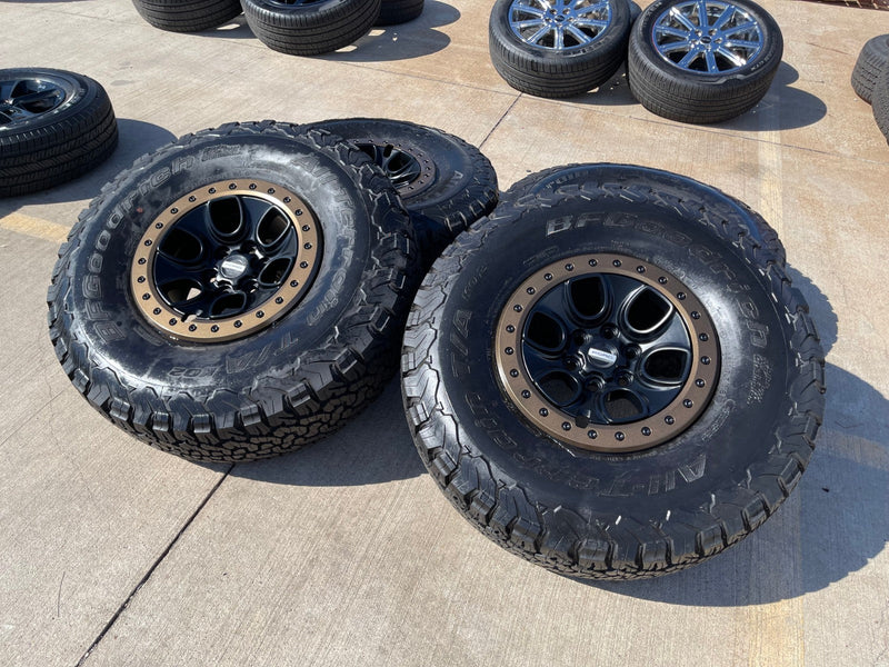 17" Ford F-150 Raptor OEM BEADLOCK rims wheels BRONZE 10459 95210 BFG 37" NEW Texas Truck Tire