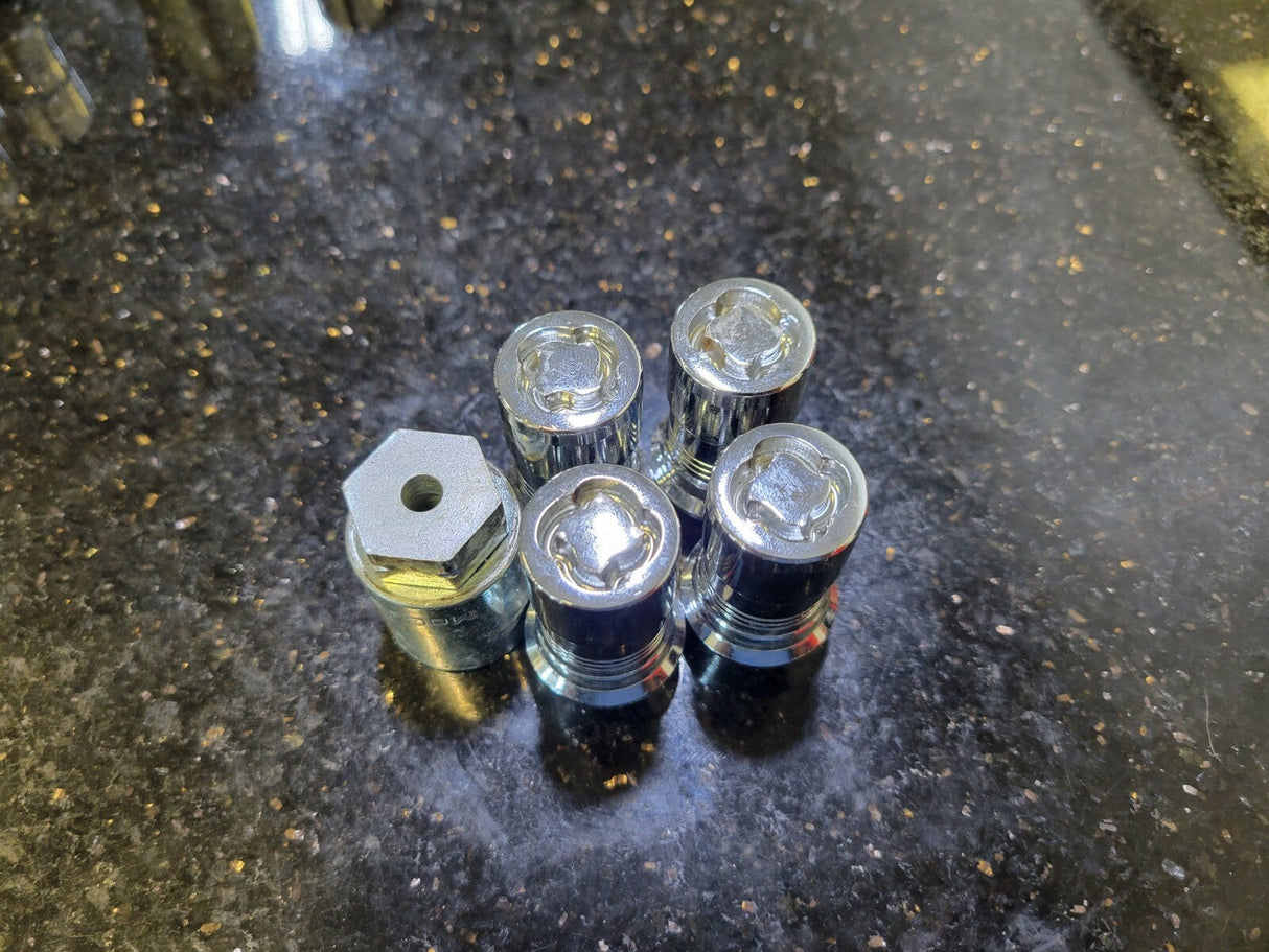 (4) 14x1.5 OEM Ford lug nut locks nuts polished key F-150 Expedition Texas Truck Tire
