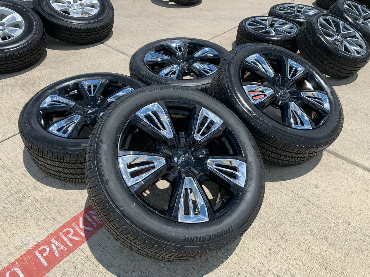22" Chevy Tahoe Silverado Suburban RST OEM wheels rims 96951 tires NEW Texas Truck Tire