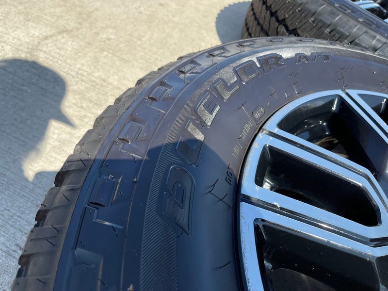 20" GMC Sierra AT4 2500 3500 OEM wheels rims 5950 Silverado BRIDGESTONE A/T Texas Truck Tire