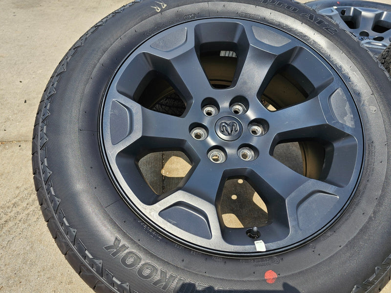 20" Dodge Ram 1500 OEM Laramie Black 2680 wheels rims tires HANKOOK A/T2 NEW Texas Truck Tire