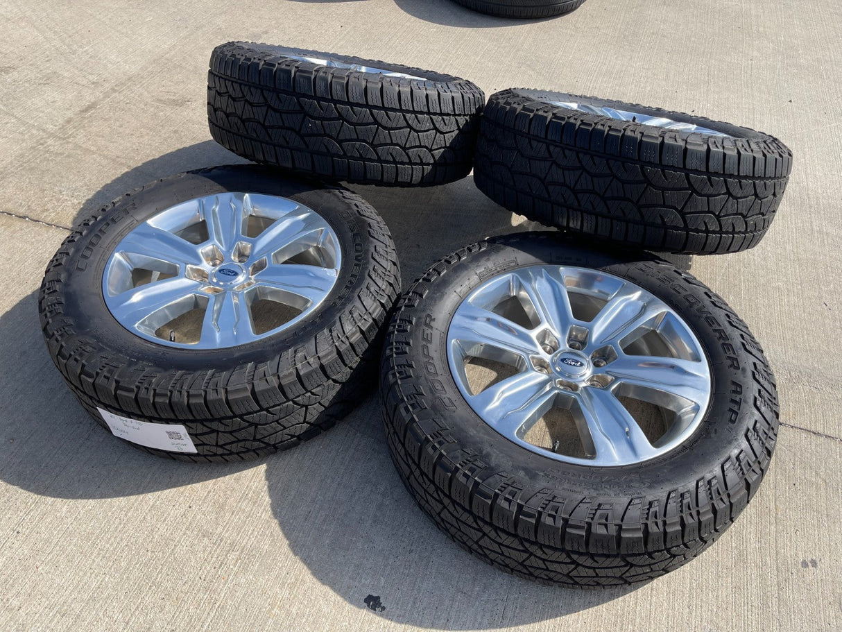 20" Ford F-150 Expedition OEM rims wheels polished 10004 tires COOPER A/T Texas Truck Tire