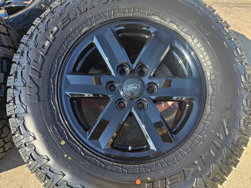 17" Ford F-150 OEM black Tremor rims wheels tires 10339 A/T4 2024 2025 2026 NEW Texas Truck Tire